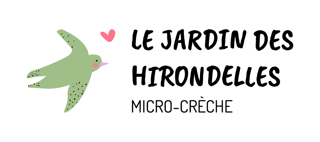 Hirondelle et cœur, symbole de la micro-crèche Le Jardin des Hirondelles